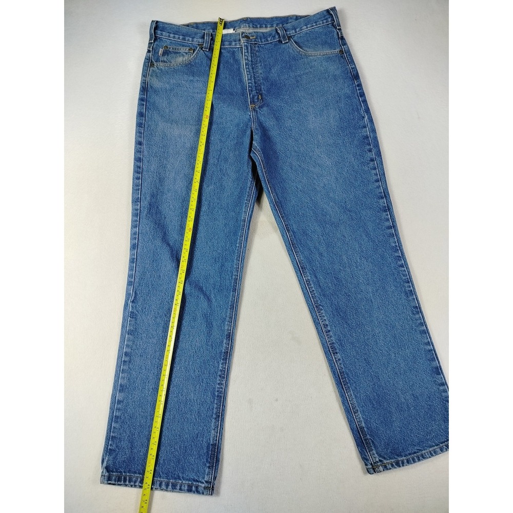 Carhartt Jeans Mens 40x32 Blue Traditional Fit Straight Denim Workwear‎ B180 DST - Picture 9 of 13